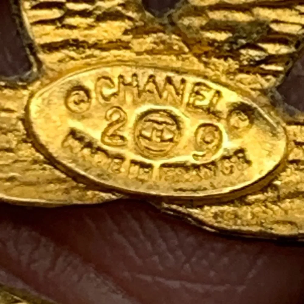 Vintage Chanel Gold Woven Logo Brooch